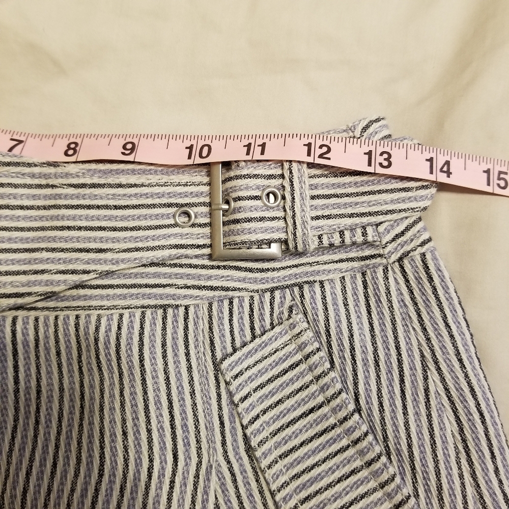 Vanessa Bruno Tobby Safari Inspired Cotton Linen Blend Striped Shorts - Picture 13 of 14